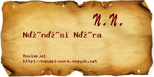 Nánási Nóra névjegykártya